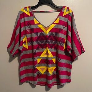 Oversized Top 1X V-Neck Lagan Look